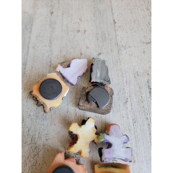 Vintage Halloween miniature magnet Frankenstein ghost witch set - Picture 8 of 8